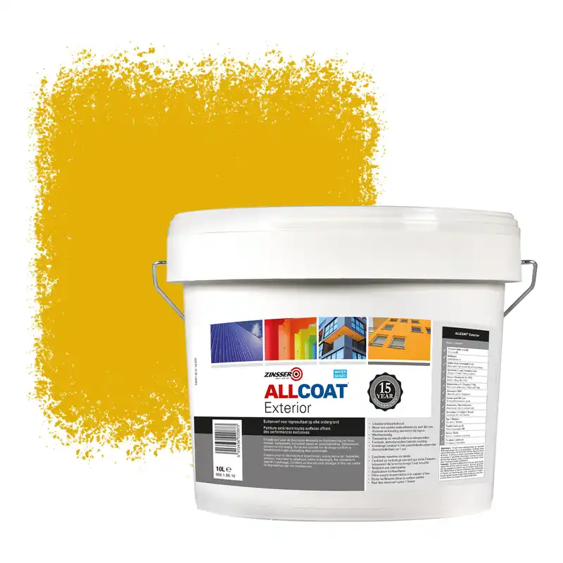 Zinsser Allcoat Exterior Muurverf RAL 1004 Goudgeel - 10 liter Direct Verzonden