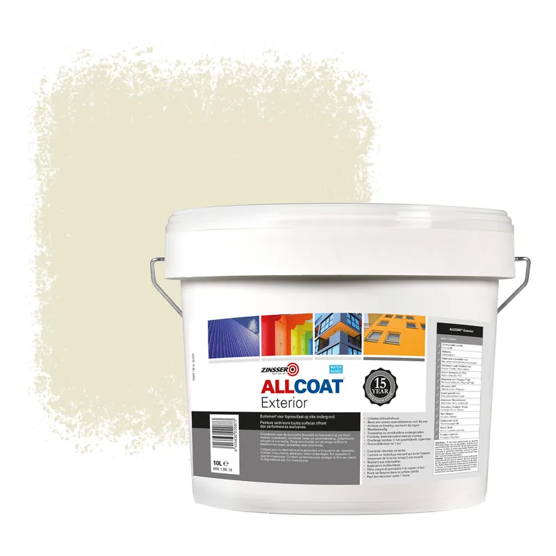 Actieprijs Zinsser Allcoat Exterior Muurverf RAL 1013 Parelwit - 10 liter