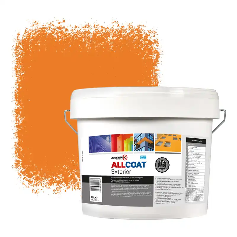 Zinsser Allcoat Exterior Muurverf RAL 2011 Dieporanje - 10 liter Hete Deal