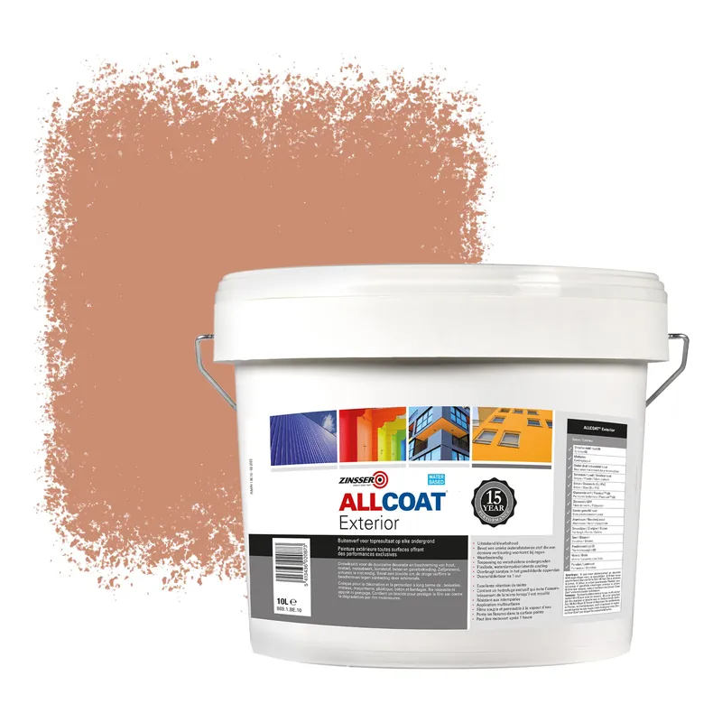Alleen Vandaag Zinsser Allcoat Exterior Muurverf RAL 3012 Beigerood - 10 liter