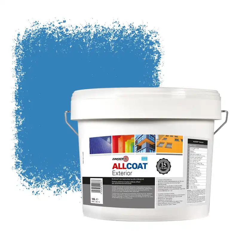 Betaalbaar Zinsser Allcoat Exterior Muurverf RAL 5012 Lichtblauw - 10 liter