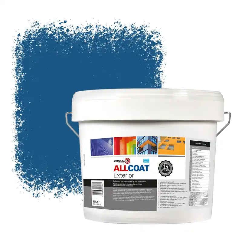 Direct Beschikbaar Zinsser Allcoat Exterior Muurverf RAL 5019 Capriblauw - 10 liter