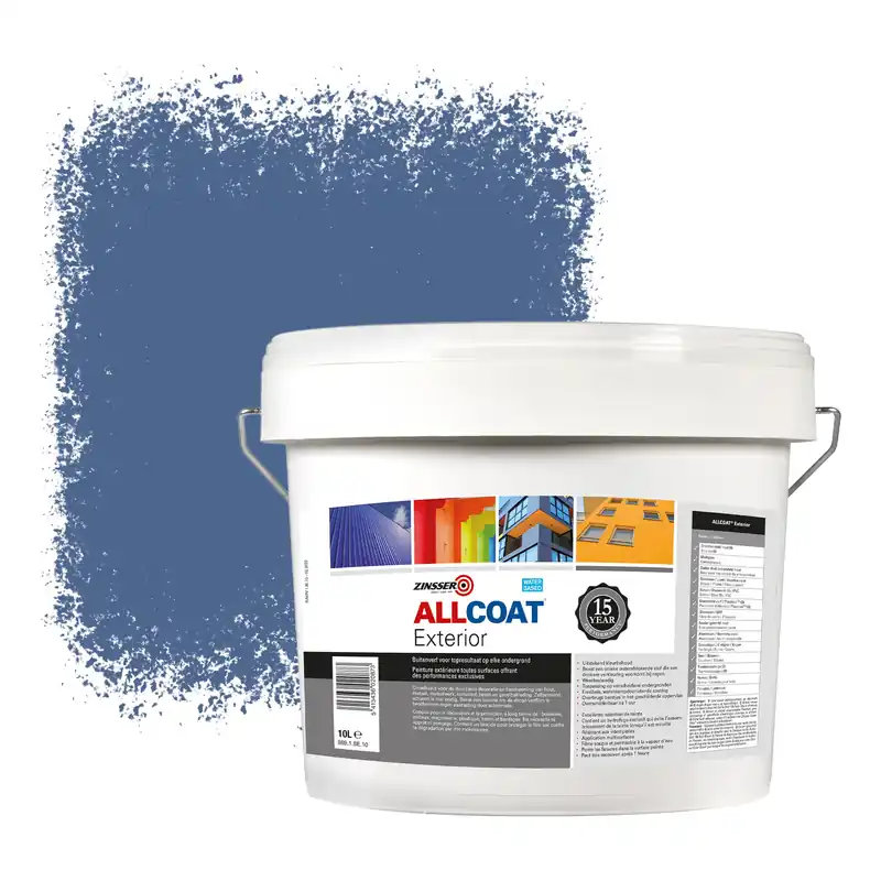 Uitverkoop Zinsser Allcoat Exterior Muurverf RAL 5023 Verblauw - 10 liter