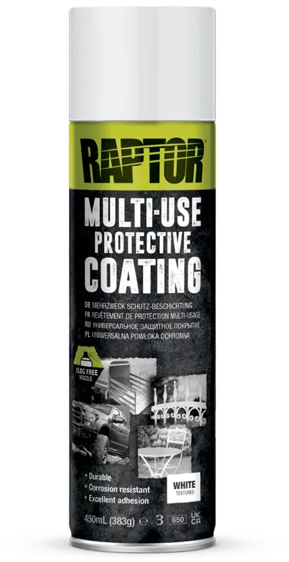 Raptor Liner Multi-Use Bedliner Coating WIT spuitbus 450ml Actieprijs