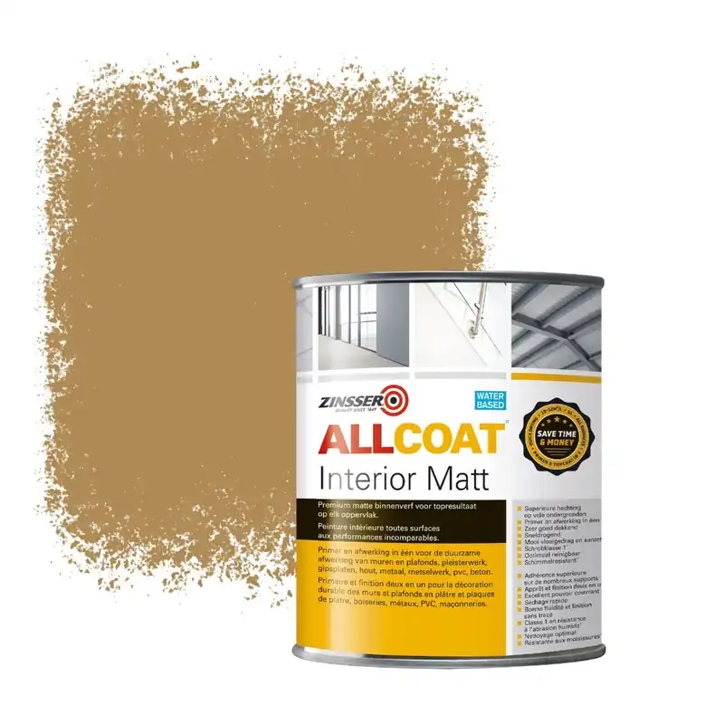 Zinsser Allcoat Interior Muurverf RAL 1011 Bruinbeige - 1 liter Gecertificeerd