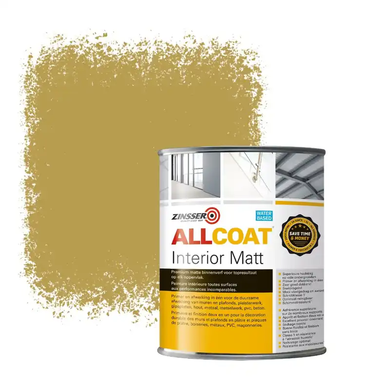 Zinsser Allcoat Interior Muurverf RAL 1024 Okergeel - 1 liter Meest Verkocht
