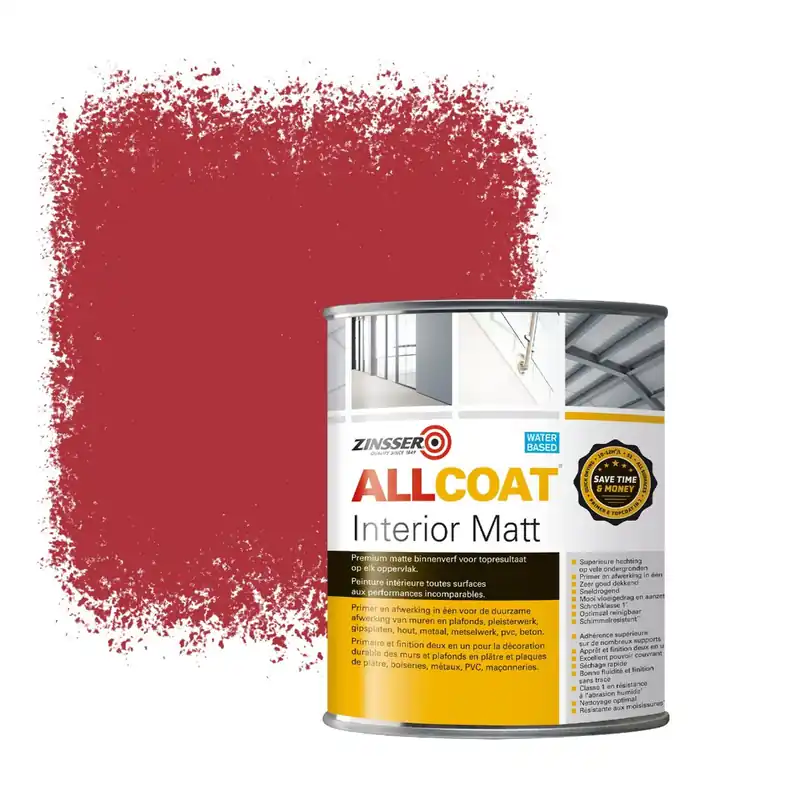 Zinsser Allcoat Interior Muurverf RAL 3031 Oriëntrood - 1 liter Betaalbaar