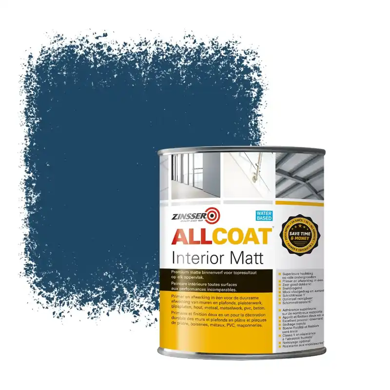 Shop Nu Zinsser Allcoat Interior Muurverf RAL 5001 Groenblauw - 1 liter