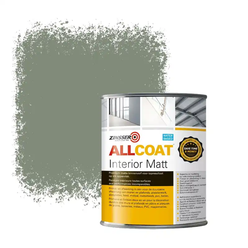 Meest Verkocht Zinsser Allcoat Interior Muurverf RAL 7033 Cementgrijs - 1 liter