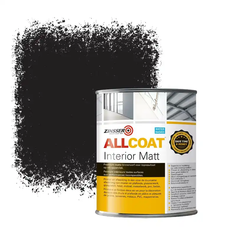 Zinsser Allcoat Interior Muurverf RAL 8022 Zwartbruin - 1 liter Veilige Betaling