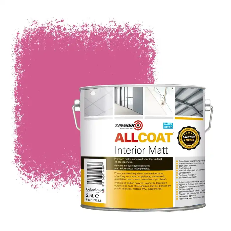 Zinsser Allcoat Interior Muurverf RAL 4003 Heideviolet - 2,5 liter Rechtstreeks Van De Fabrikant