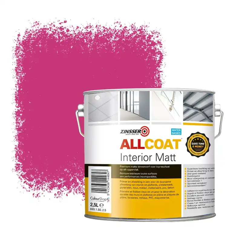 Zinsser Allcoat Interior Muurverf RAL 4010 Télemagenta - 2,5 liter Hete Deal