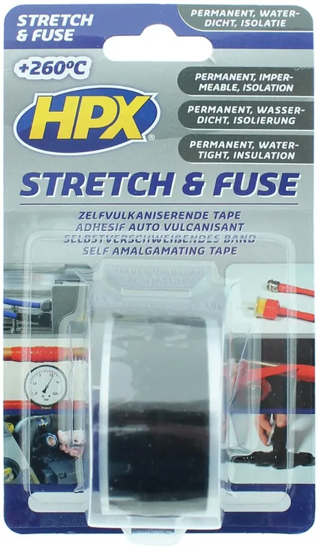 Favoriet HPX Stretch & Fuse Isolatietape ZWART 25mm x 3 meter