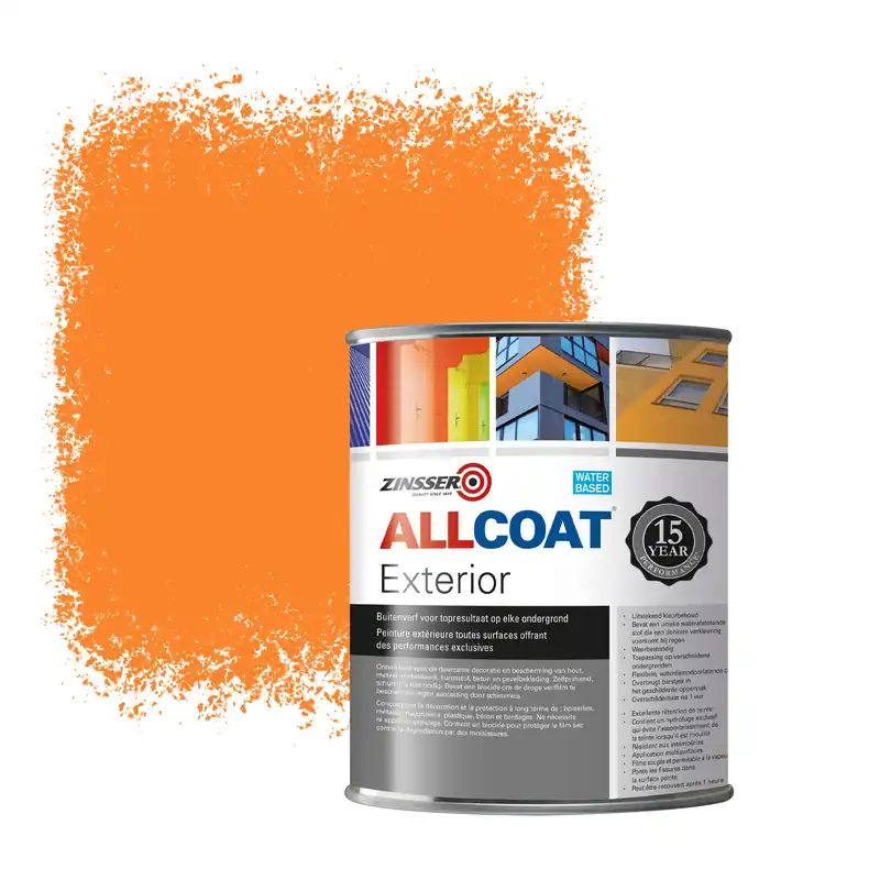 Zinsser Allcoat Exterior Muurverf RAL 2003 Pasteloranje - 1 liter Superprijs