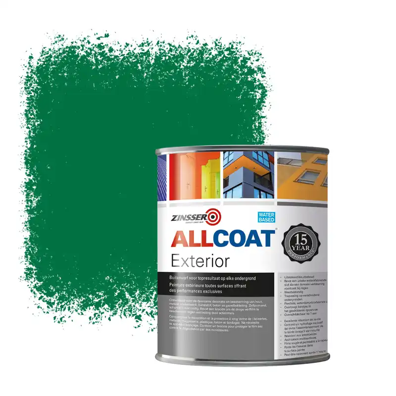 Gratis Retour Zinsser Allcoat Exterior Muurverf RAL 6029 Mintgroen - 1 liter