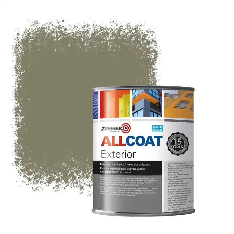 Beperkt Aanbod Zinsser Allcoat Exterior Muurverf RAL 7002 Olijfgrijs - 1 liter