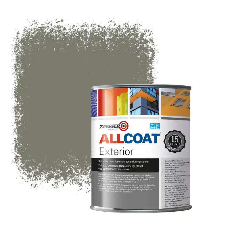 Uitverkoop Zinsser Allcoat Exterior Muurverf RAL 7003 Mosgrijs - 1 liter