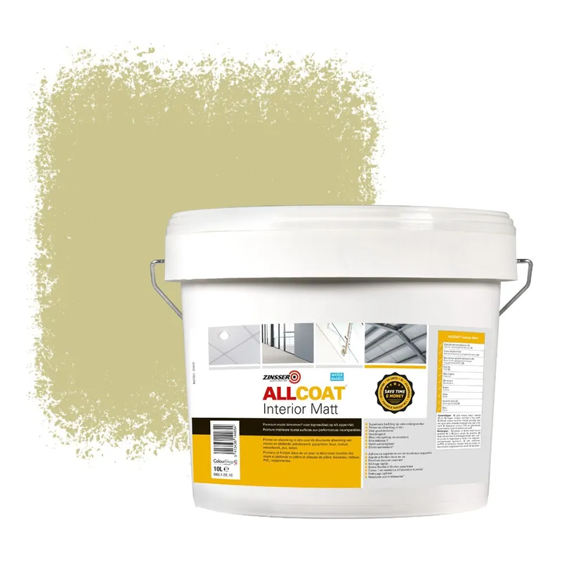 Op = Op Zinsser Allcoat Interior Muurverf RAL 1000 Groenbeige - 10 liter