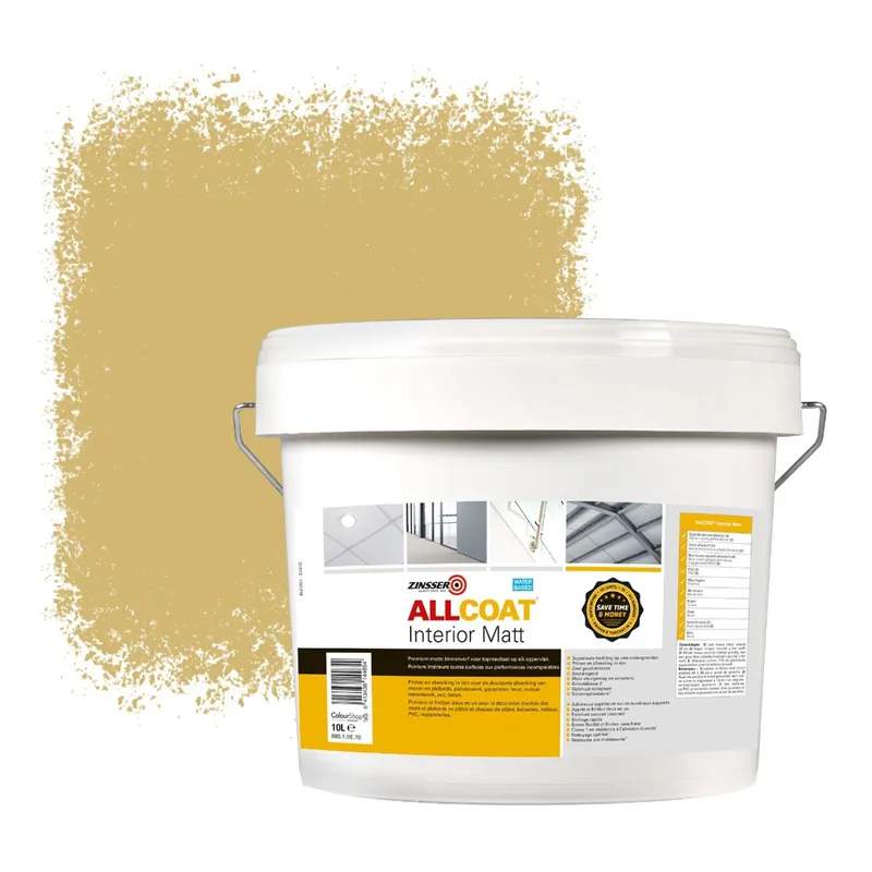 Alleen Vandaag Zinsser Allcoat Interior Muurverf RAL 1002 Zandgeel - 10 liter