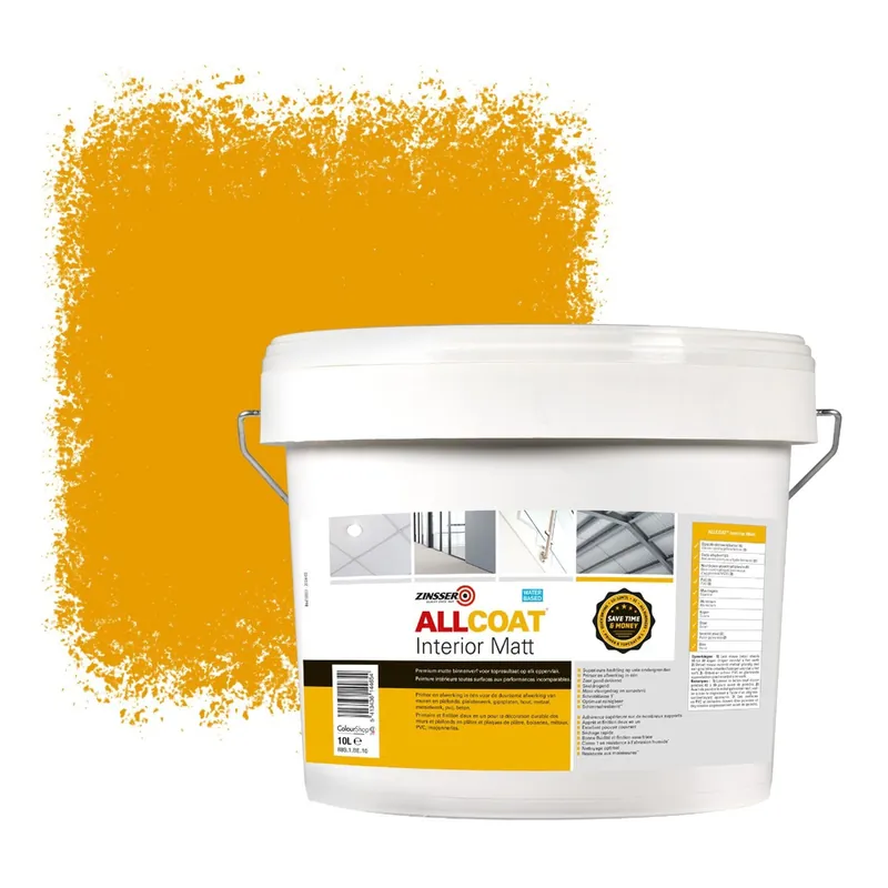 Bestel Nu Zinsser Allcoat Interior Muurverf RAL 1007 Narcissengeel - 10 liter