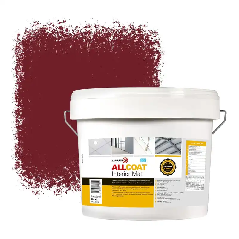 Koopje Zinsser Allcoat Interior Muurverf RAL 3004 Purperrood - 10 liter