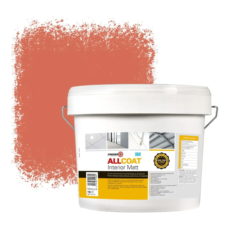 Uitverkoop Zinsser Allcoat Interior Muurverf RAL 3022 Zalmroze - 10 liter