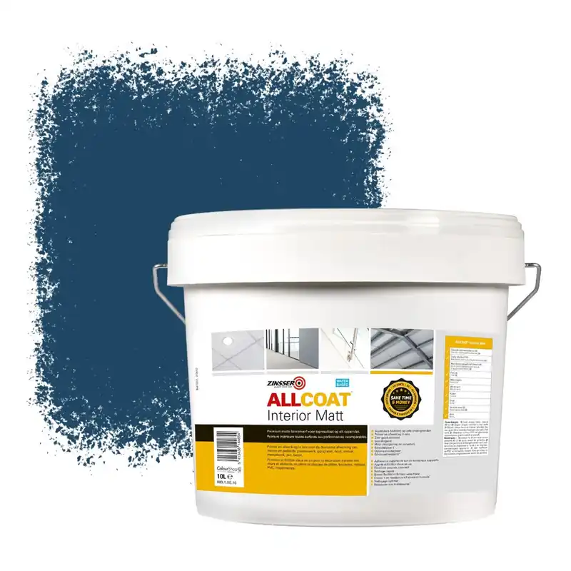 Zinsser Allcoat Interior Muurverf RAL 5001 Groenblauw - 10 liter Speciale Aanbieding