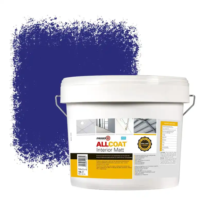 Zinsser Allcoat Interior Muurverf RAL 5002 Ultramarijn blauw - 10 liter Laatste Kans