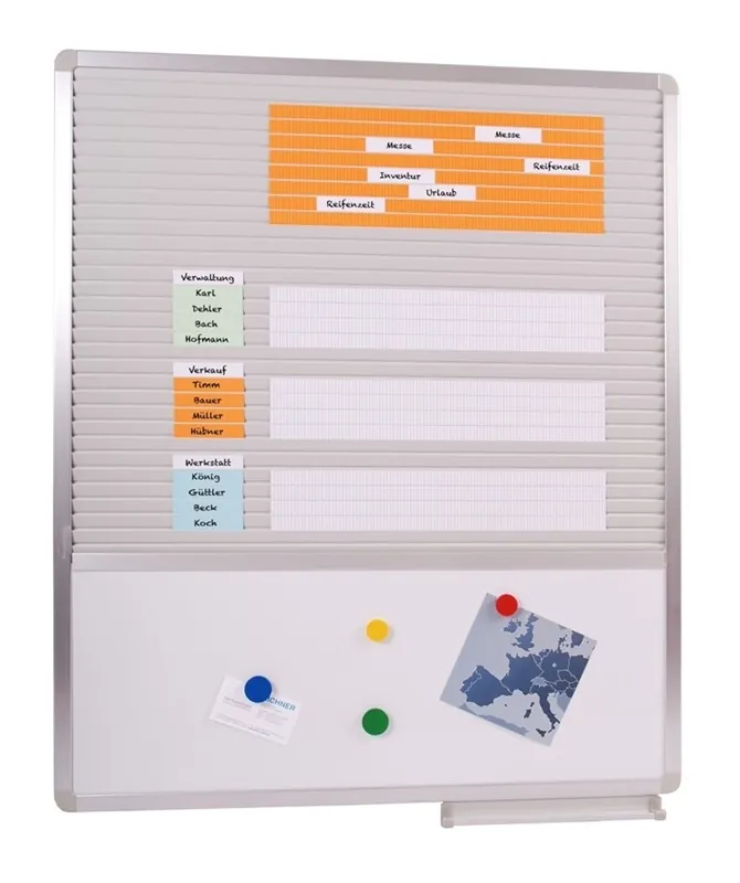 Op = Op VisiPlan Combi planbord (Whiteboard & 34 vaks Strokenplanbord)