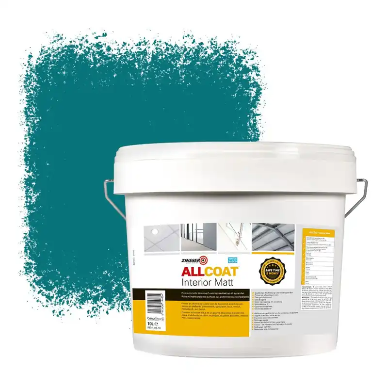 Koopje Zinsser Allcoat Interior Muurverf RAL 5021 Waterblauw - 10 liter