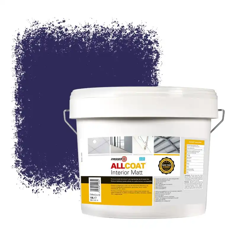 Dagaanbieding Zinsser Allcoat Interior Muurverf RAL 5022 Nachtblauw - 10 liter