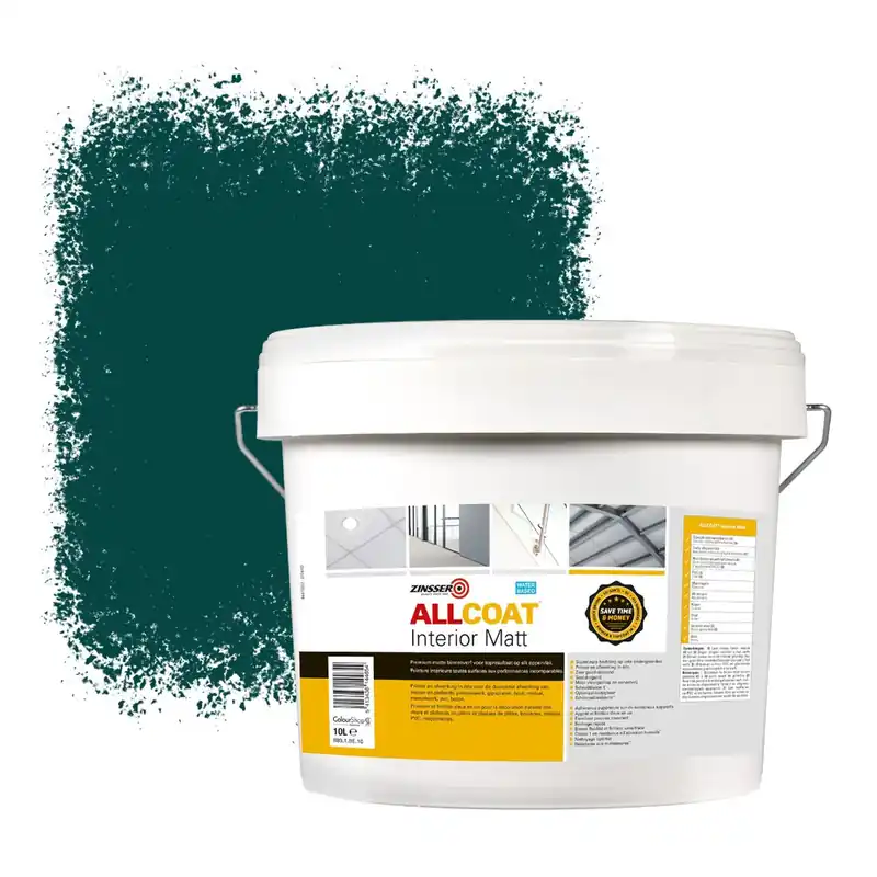 Zinsser Allcoat Interior Muurverf RAL 6004 Blauwgroen - 10 liter Meest Verkocht