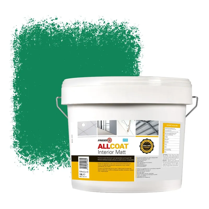 Beste Prijs Zinsser Allcoat Interior Muurverf RAL 6032 Signaalgroen - 10 liter