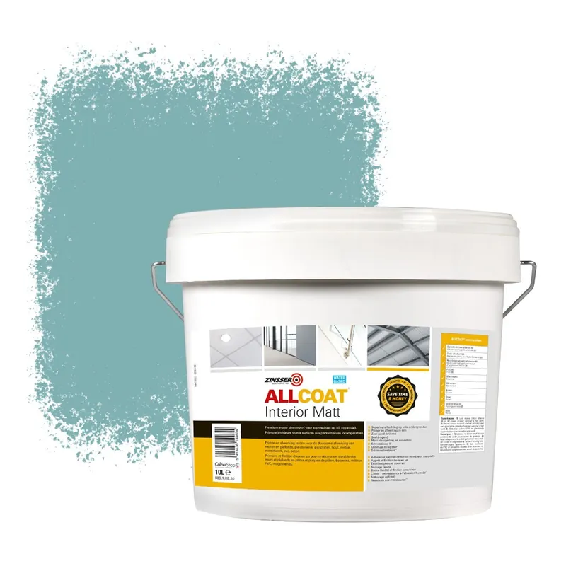 Nieuw Zinsser Allcoat Interior Muurverf RAL 6034 Pastelturkoois - 10 liter