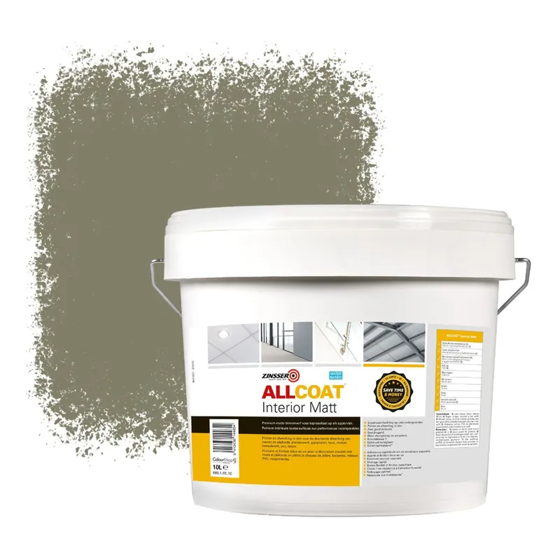 Dagaanbieding Zinsser Allcoat Interior Muurverf RAL 7002 Olijfgrijs - 10 liter