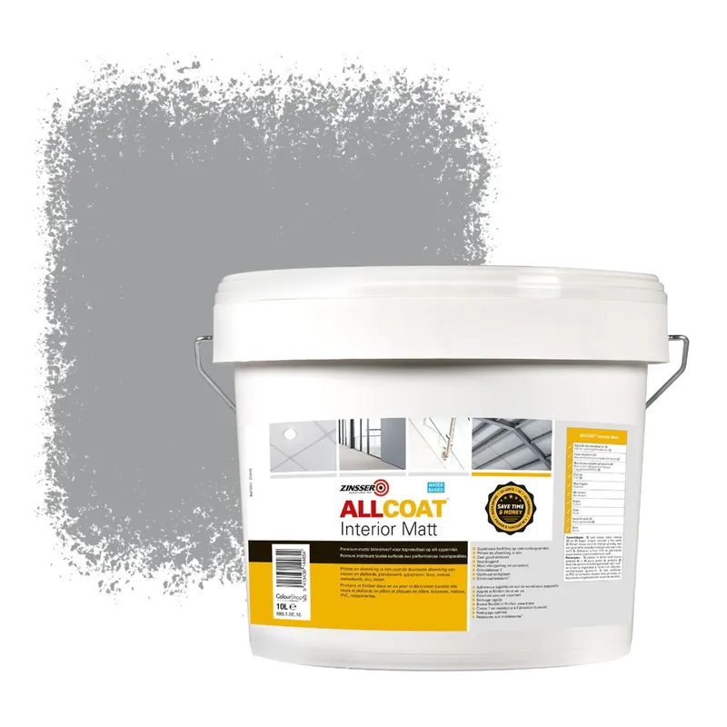 Flitsaanbieding Zinsser Allcoat Interior Muurverf RAL 7004 Signaalgrjis - 10 liter