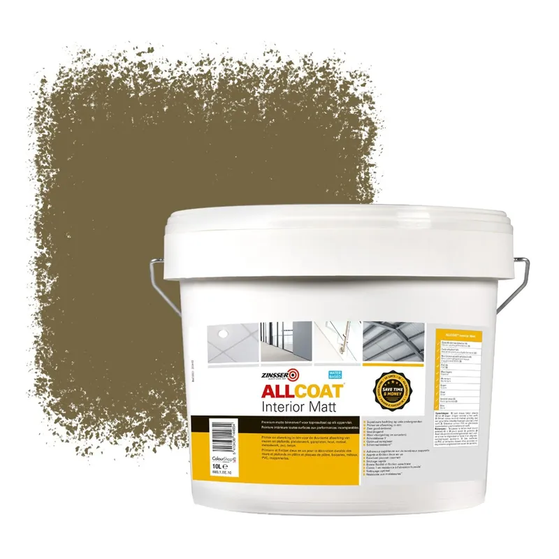 Zinsser Allcoat Interior Muurverf RAL 7008 Kaki grijs - 10 liter Koop Online