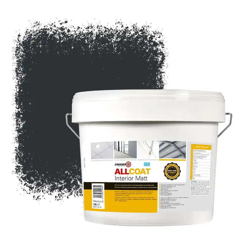 Zinsser Allcoat Interior Muurverf RAL 7021 Zwartgrijs - 10 liter Actieprijs