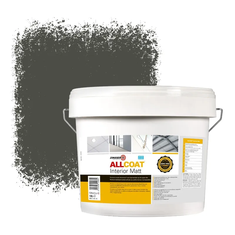 Actieprijs Zinsser Allcoat Interior Muurverf RAL 7022 Umbra grijs - 10 liter