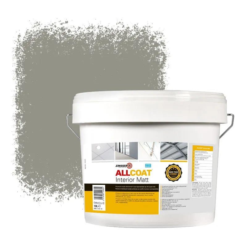 Zinsser Allcoat Interior Muurverf RAL 7030 Steengrijs - 10 liter Gratis Retour