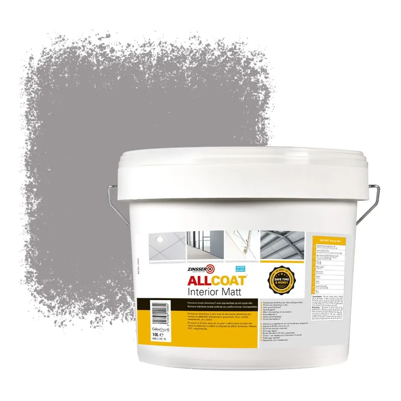 Veilige Betaling Zinsser Allcoat Interior Muurverf RAL 7036 Platinumgrijs - 10 liter