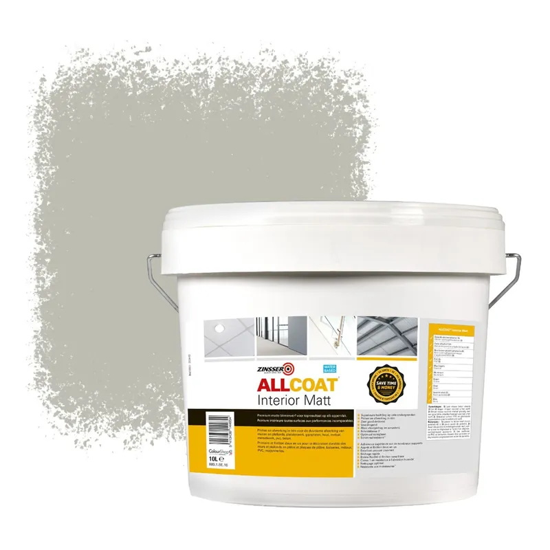 Zinsser Allcoat Interior Muurverf RAL 7044 Zijdegrijs - 10 liter Bestel Nu