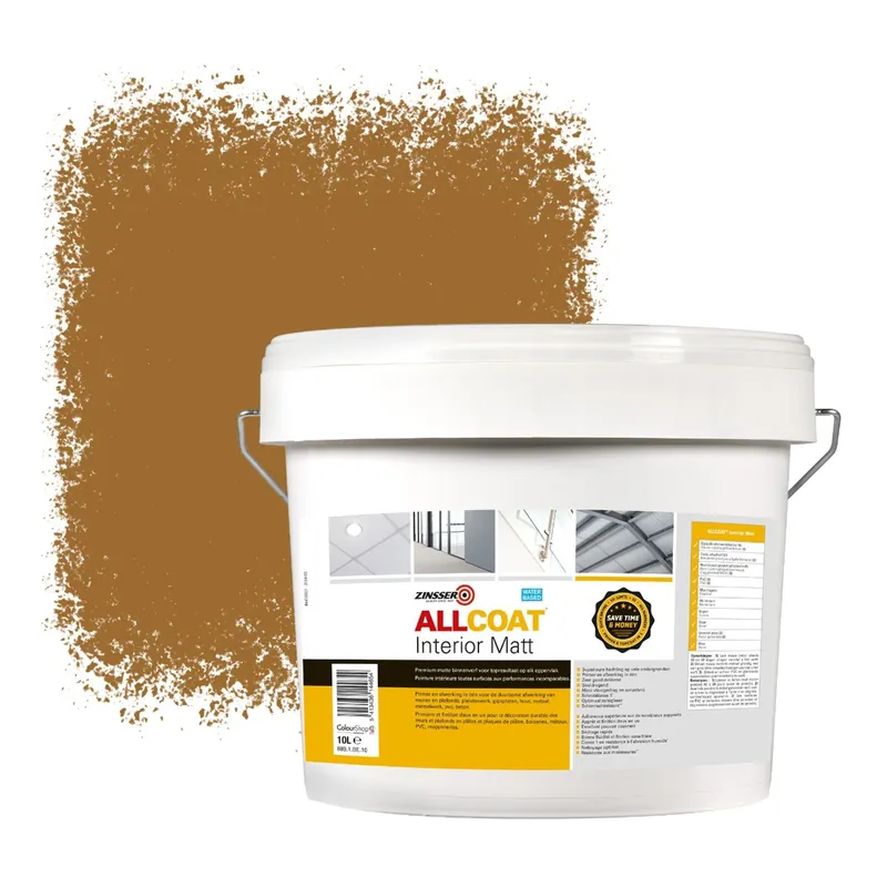 Direct Verzonden Zinsser Allcoat Interior Muurverf RAL 8001 Okerbruin - 10 liter
