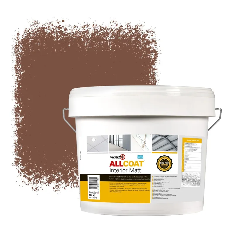 Zinsser Allcoat Interior Muurverf RAL 8002 Signaalbruin - 10 liter Tijdelijk Beschikbaar
