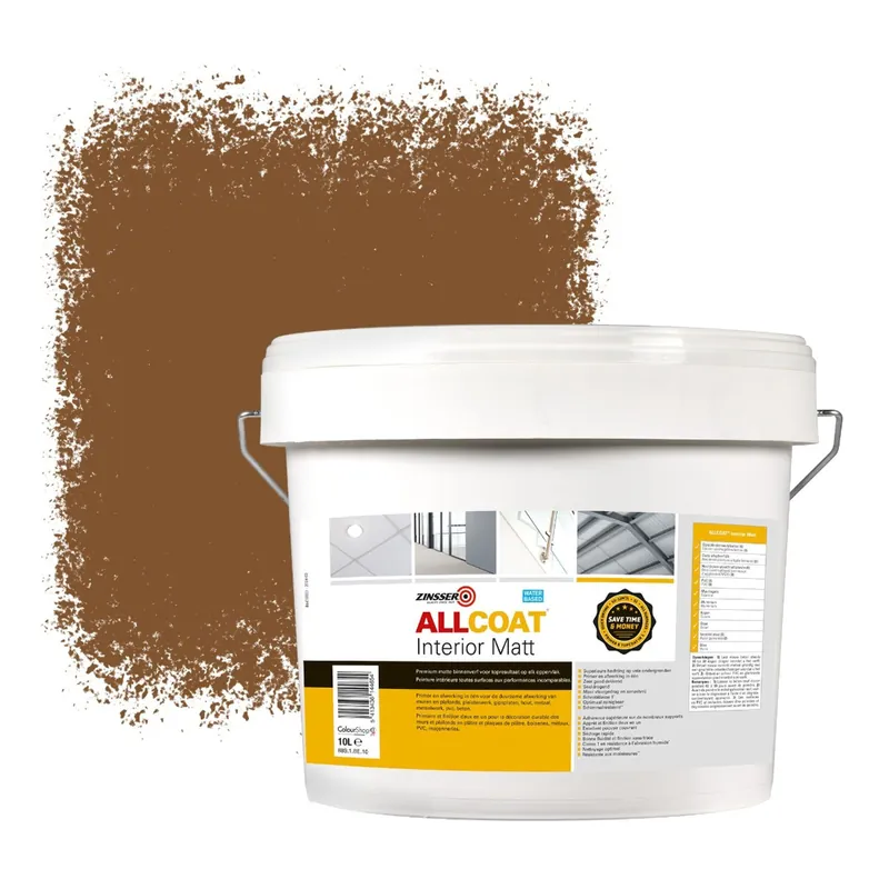 Zinsser Allcoat Interior Muurverf RAL 8003 Klei bruin - 10 liter Snelle Levering