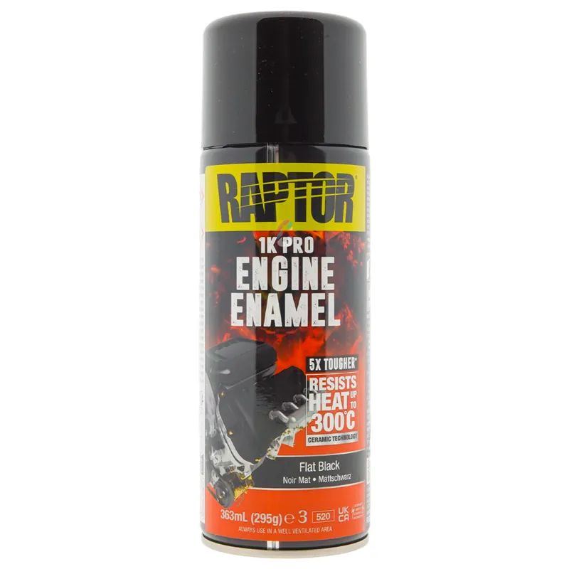 Raptor Engine Enamel - Motorblok Verf ZWART MAT spuitbus 400ml Rechtstreeks Van De Fabrikant
