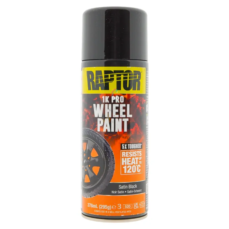 Raptor Wheel Paint - Velgen Verf ZWART ZIJDEGLANS spuitbus 400ml Favoriet