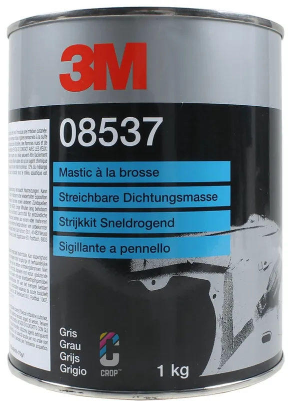 Exclusieve Aanbieding 3M Strijkkit - Kwastbare Carrosseriekit in Blik - Grijs 1kg