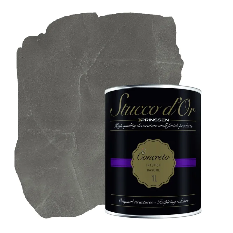 Gereduceerde Prijs Stucco d'Or Concreto Charcoal Grey Betonlookverf - 1 liter