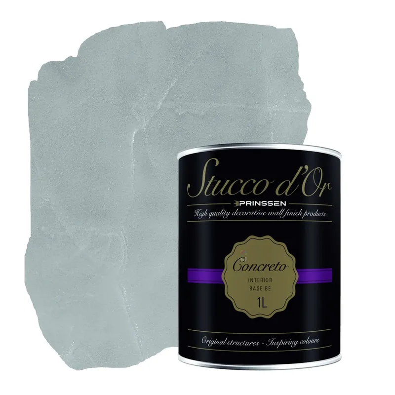 Stucco d'Or Concreto Ash Grey Betonlookverf - 1 liter Merkproduct